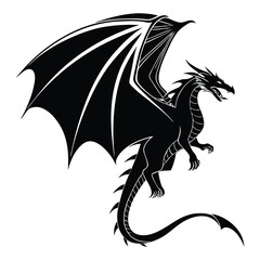 Dragon silhouette vector illustration