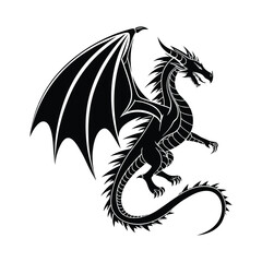 Dragon silhouette vector illustration