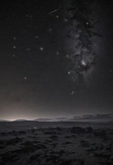 Vast, inky black sky ablaze with countless sparkling stars ,  space,  astronomical,  stellar