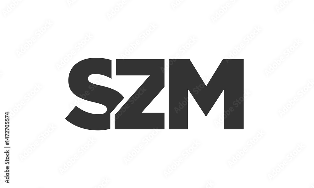 Fototapete szm logo design template with strong and modern bold text. initial based vector logotype featuring s