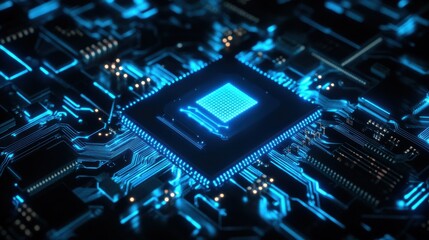Fototapeta premium CPU Microchip for Artificial Intelligence.jpeg