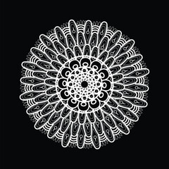 Black and white mandala design