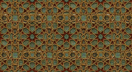 Intricate Geometric Star Pattern with Aged Texture Background