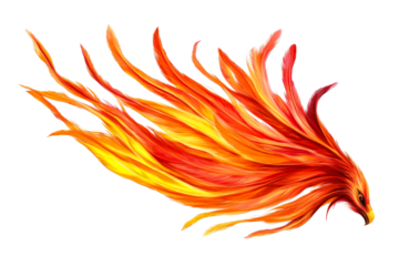 Phoenix soaring through the skies with vibrant flames