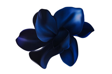 Elegant dark blue flower with a transparent background
