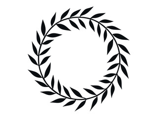 Set of Laurel Wreaths in Blue and Black, Collection of Black Laurel Wreaths on White Background, laurel wreath, laurel, wreath, crown, award, achievement, victory, success, education, school, celebrat
