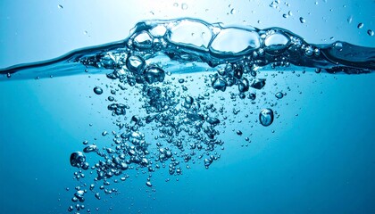 water splash on blue background