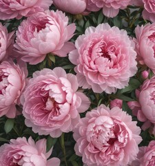 Fototapeta premium Tightly packed pink peonies, delicate and ethereal , beautiful, ethereal, blossom