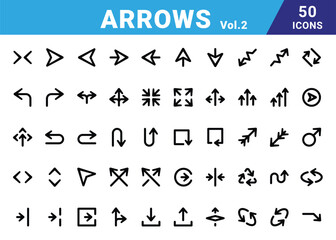 Arrows icons that are suitable for any project. And change your next projects with minimalist icon design, perfect for websites, mobile apps, books, social media, infographics, flyers, print, banners,