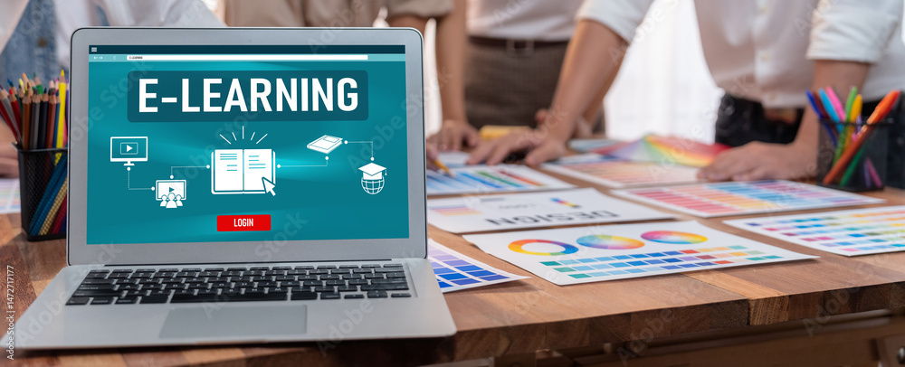 Leinwandbilder e-learning website with brisk sofware for student to study online on the internet network