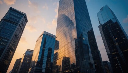 Golden Hour Skyscrapers: Hong Kong's Architectural Marvel at Sunset