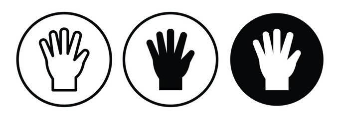 Raised hand icon symbol of stop or interaction. Stop hand icon.  vector illustration eps 10.