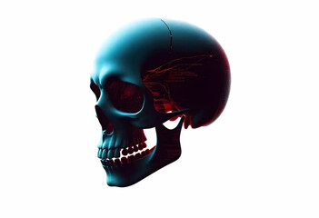 Digital Skull with Static Noise and Transparent Background Design