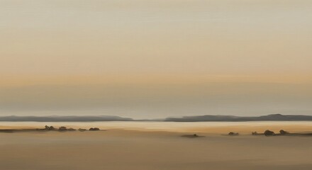 Obraz premium Peaceful Lake at Sunset with Soft Golden Tones 