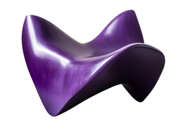 Unique purple sculptural chair with a modern design