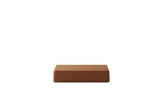 Brown rectangular block centered on white background