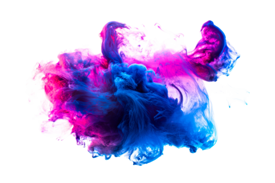 Colorful swirling abstract shapes with transparent background
