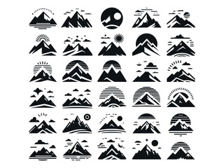Obraz premium Mountains Vector Icon Pack 
