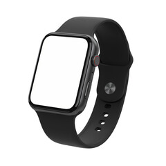Black Apple Watch Mockup Smartwatch Technology Wearable Device Modern Gadget isolated on transparent background