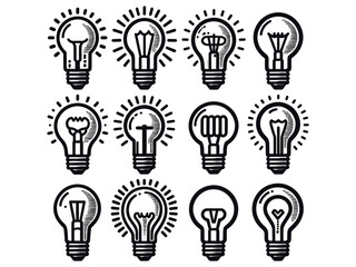 Light Bulbs Vector Icon Pack 