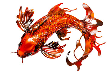 Colorful koi fish swimming gracefully in clear water