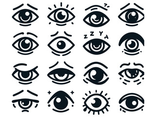Fototapeta premium Eyes Vector Icon Pack 