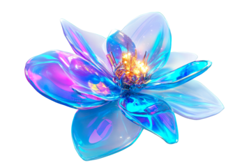 Vibrant translucent flower with shimmering petals