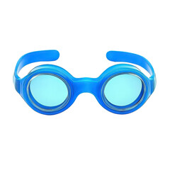 Fototapeta premium Pair of blue swimming goggles with clear lenses, designed for water sports and swimming activities. goggles feature adjustable straps for secure fit and sleek, modern design