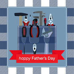 Happy Fathers Day Work Tools Greeting Card Poster