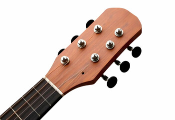 Detailed Acoustic Guitar Headstock with Classic Wood Grain Finish