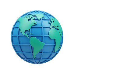 Stylized World Globe Graphic on White Background