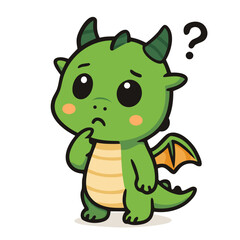 Cartoon Dragon Looking Confused