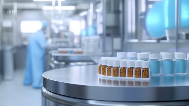 pharmaceutical nutraceutical formulation compound capsules packaging compounding lab in a container.
