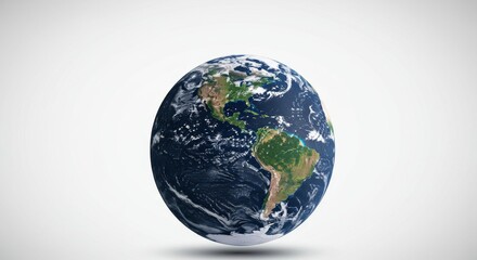 Fototapeta premium Earth view from space showing North and South America