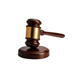Gavel Against White Background
