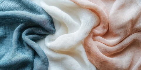 Delicate fabric textures minimalist studio photography soft lighting