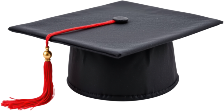 Graduation ceremony cap with tassel celebrating academic achievement