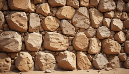 Warm beige rock wall, textured surface, earthy tones, wall, landscape, close-up