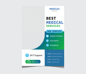 Obraz premium Emergency medical services promotional flyer