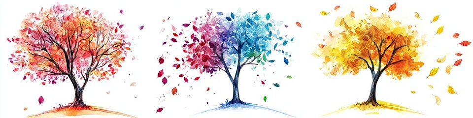 Obraz premium Four Seasons Trees (1)