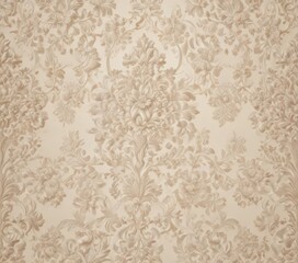 Fototapeta premium Intricate floral damask, subtle cream background, background, textile design, surface