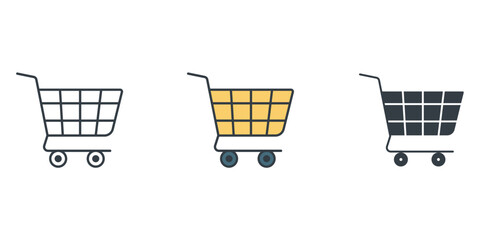 Shopping Cart icon symbol vector illustration isolated on white background