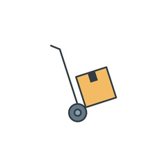 Hand Truck icon symbol vector illustration isolated on white background