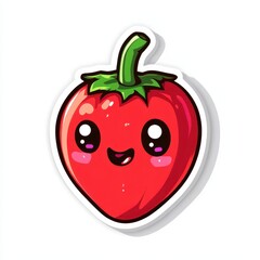 Kawaii Cute Strawberry Cartoon Character Illustration Sticker