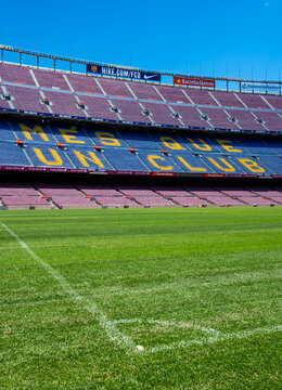 Barcelona, Spain - May 28, 2016: CAMP NOU. Panoramic view of the Camp Nou. The stadium of Football Club Barcelona team.