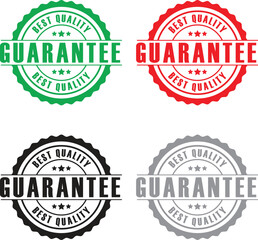 Best Quality Guarantee Badge Labels – Red, Green, Black, Gray Seal Design