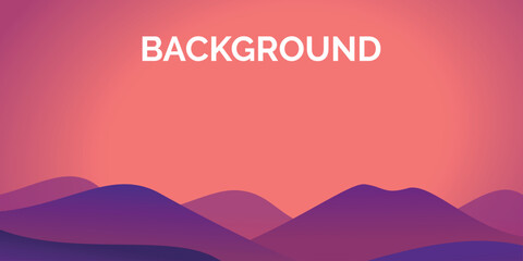 an abstract minimalist background with a silhouette of mountains in the foreground. The sky has a pinkish tint, which may indicate sunset or dawn.