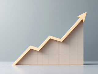 A 3D upward trend graph with a glowing path symbolizing growth and success.