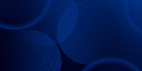 Abstract blue glowing geometric lines on dark blue background. Modern shiny blue circle lines pattern. Futuristic technology concept