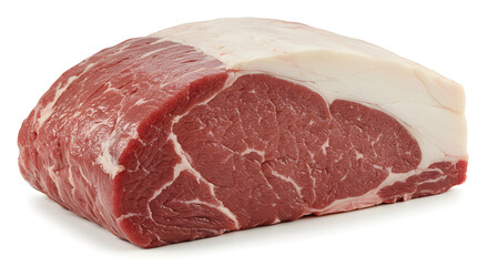 Uncooked Prime Rib Roast Ready for Preparation Isolated on White